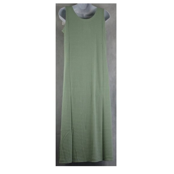 State of Day Women's Ribbed Knit 91% Modal Sleeveless Nightgown, Green, XS - Picture 2 of 2